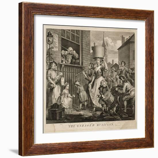 The Enraged Musician-William Hogarth-Framed Giclee Print