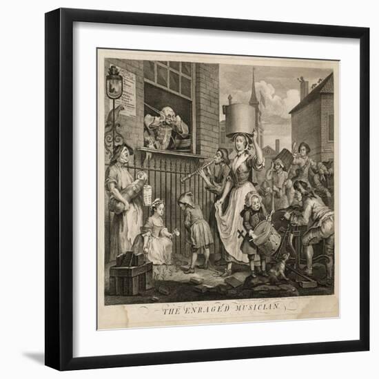 The Enraged Musician-William Hogarth-Framed Giclee Print