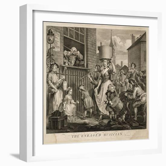 The Enraged Musician-William Hogarth-Framed Giclee Print