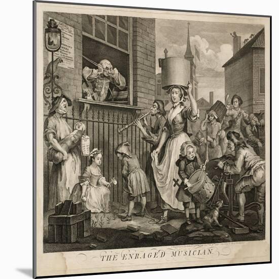 The Enraged Musician-William Hogarth-Mounted Giclee Print