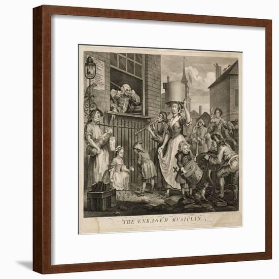 The Enraged Musician-William Hogarth-Framed Giclee Print