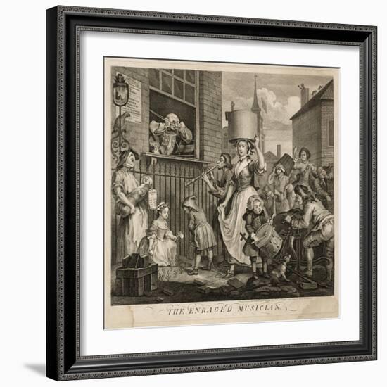 The Enraged Musician-William Hogarth-Framed Giclee Print