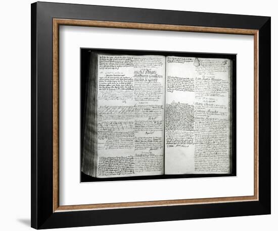 The Entering on the Prison Register of Jeanne de Valois-Saint-Remy, Countess de La Motte-null-Framed Giclee Print