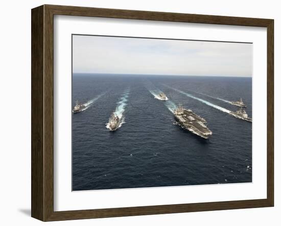 The Enterprise Carrier Strike Group Transits the Atlantic Ocean-Stocktrek Images-Framed Photographic Print