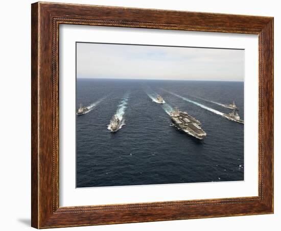 The Enterprise Carrier Strike Group Transits the Atlantic Ocean-Stocktrek Images-Framed Photographic Print