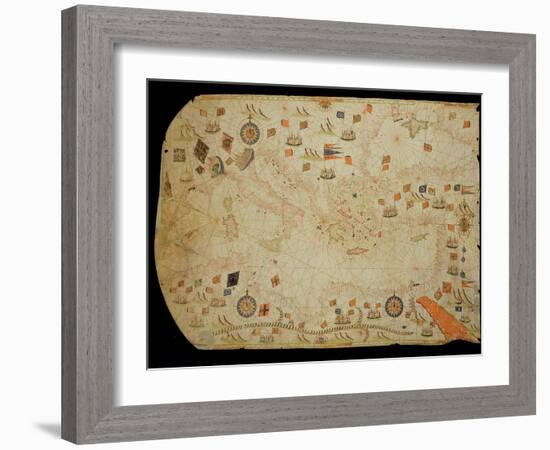 The Entire Mediterranean Basin, from a Nautical Chart-Calopodio da Candia-Framed Giclee Print