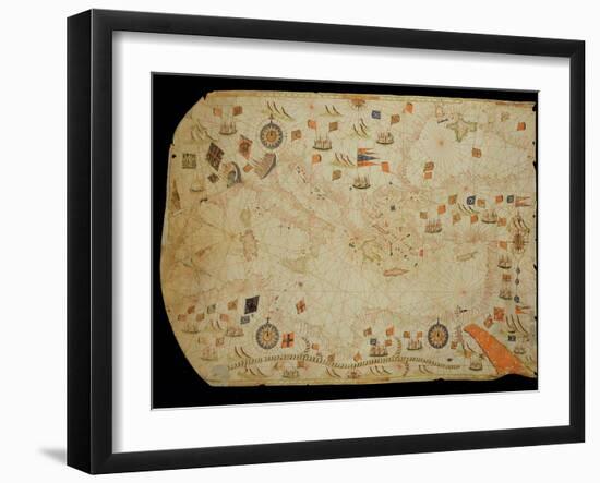 The Entire Mediterranean Basin, from a Nautical Chart-Calopodio da Candia-Framed Giclee Print