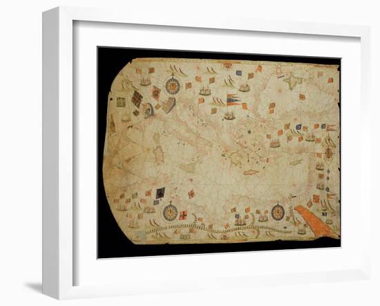 The Entire Mediterranean Basin, from a Nautical Chart-Calopodio da Candia-Framed Giclee Print