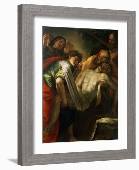 The Entombment of Christ, 1620S-Giulio Cesare Procaccini-Framed Giclee Print