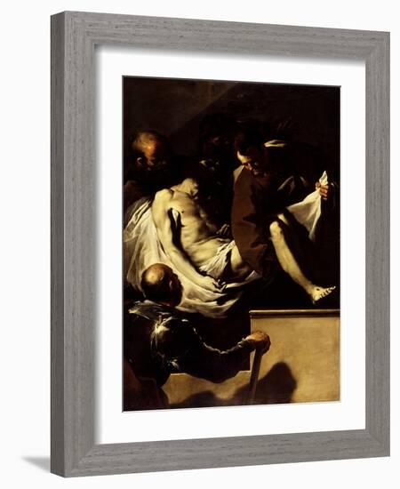 The Entombment of Christ, C.1659-60 (Oil on Canvas)-Luca Giordano-Framed Giclee Print