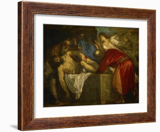 The Entombment of Christ, circa 1566-Titian (Tiziano Vecelli)-Framed Giclee Print