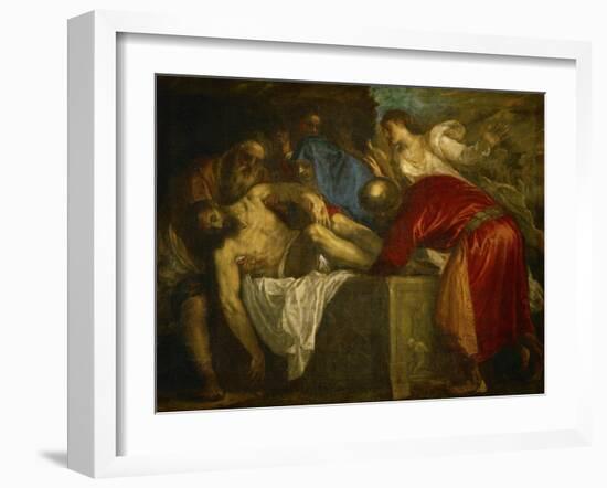 The Entombment of Christ, circa 1566-Titian (Tiziano Vecelli)-Framed Giclee Print