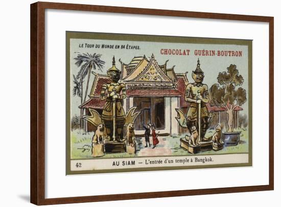 The Entrance of a Temple in Bangkok, Siam-null-Framed Giclee Print