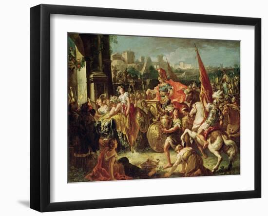 The Entrance of Alexander the Great (356-23 BC) into Babylon-Gasparo Diziani-Framed Giclee Print