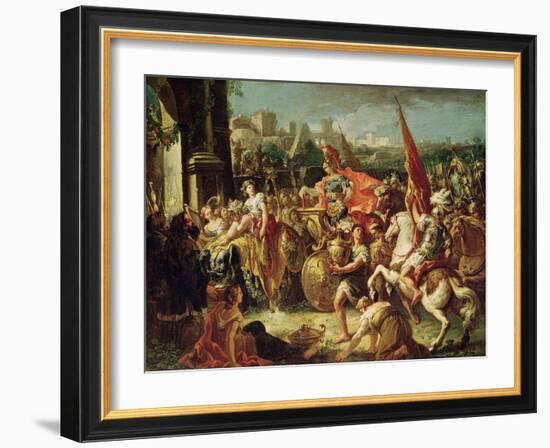 The Entrance of Alexander the Great (356-23 BC) into Babylon-Gasparo Diziani-Framed Giclee Print