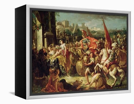 The Entrance of Alexander the Great (356-23 BC) into Babylon-Gasparo Diziani-Framed Premier Image Canvas