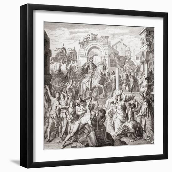 The Entrance of Frederick I Barbarossa into Milan, Italy in 1158, Accompanied by Henry the Lion…-null-Framed Giclee Print