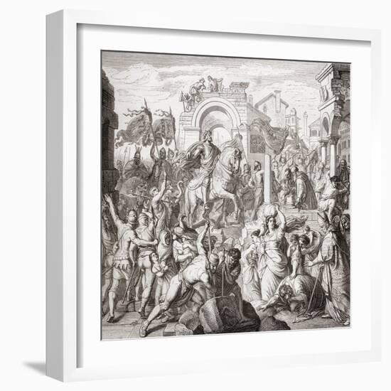 The Entrance of Frederick I Barbarossa into Milan, Italy in 1158, Accompanied by Henry the Lion…-null-Framed Giclee Print