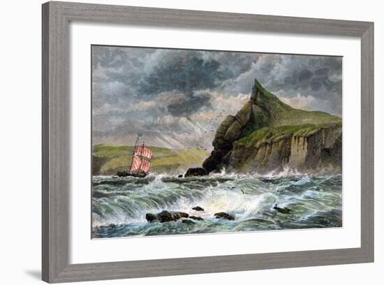 The Entrance to Fowey Harbour, Cornwall, 19th Century-null-Framed Giclee Print