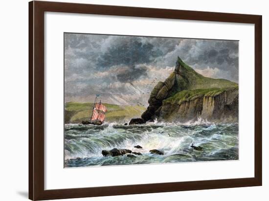 The Entrance to Fowey Harbour, Cornwall, 19th Century-null-Framed Giclee Print