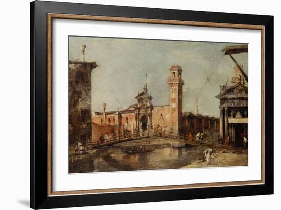 The Entrance to the Arsenal in Venice, after 1776-Francesco Guardi-Framed Giclee Print