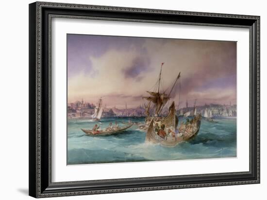 The Entrance to the Golden Horn, Constantinople-Amadeo Preziosi-Framed Giclee Print