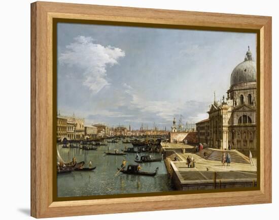 The Entrance to the Grand Canal and the Church Santa Maria Della Salute, Venice-Canaletto-Framed Premier Image Canvas