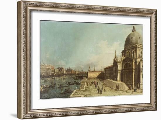 The Entrance to the Grand Canal, Venice, Looking East, with the Church of Santa Maria Della Salute-Canaletto-Framed Giclee Print