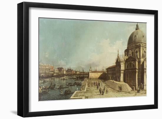 The Entrance to the Grand Canal, Venice, Looking East, with the Church of Santa Maria Della Salute-Canaletto-Framed Giclee Print
