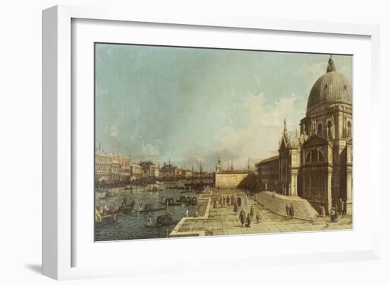 The Entrance to the Grand Canal, Venice, Looking East, with the Church of Santa Maria Della Salute-Canaletto-Framed Giclee Print