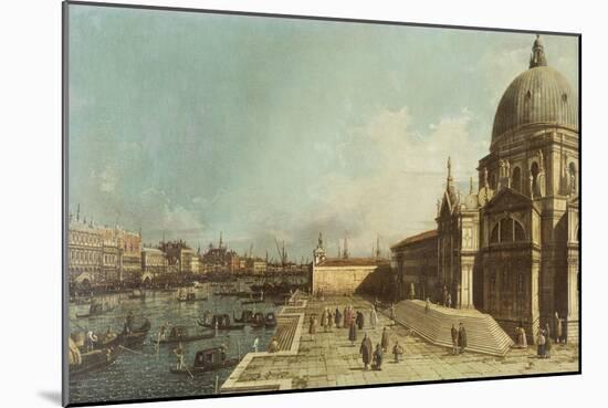 The Entrance to the Grand Canal, Venice, Looking East, with the Church of Santa Maria Della Salute-Canaletto-Mounted Giclee Print