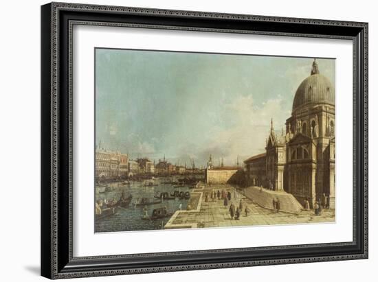 The Entrance to the Grand Canal, Venice, Looking East, with the Church of Santa Maria Della Salute-Canaletto-Framed Giclee Print