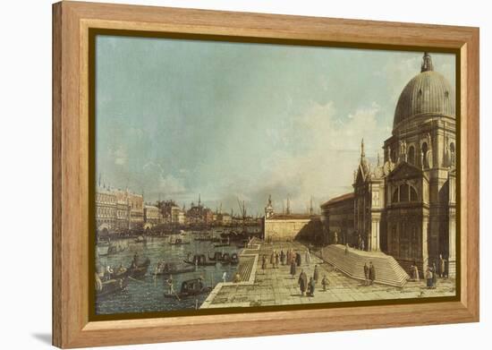 The Entrance to the Grand Canal, Venice, Looking East, with the Church of Santa Maria Della Salute-Canaletto-Framed Premier Image Canvas