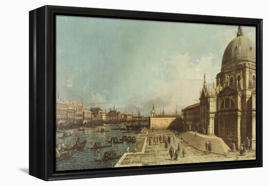 The Entrance to the Grand Canal, Venice, Looking East, with the Church of Santa Maria Della Salute-Canaletto-Framed Premier Image Canvas