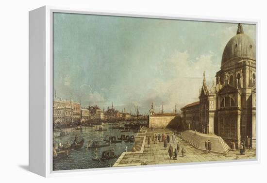 The Entrance to the Grand Canal, Venice, Looking East, with the Church of Santa Maria Della Salute-Canaletto-Framed Premier Image Canvas