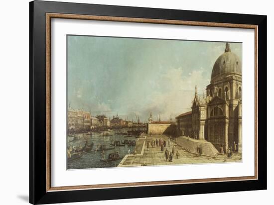 The Entrance to the Grand Canal, Venice, Looking East, with the Church of Santa Maria Della Salute-Canaletto-Framed Giclee Print