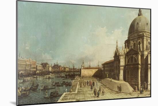 The Entrance to the Grand Canal, Venice, Looking East, with the Church of Santa Maria Della Salute-Canaletto-Mounted Giclee Print