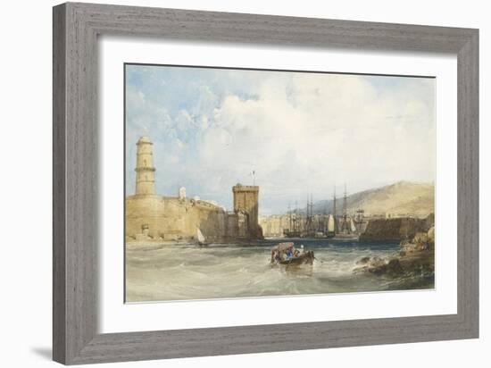 The Entrance to the Harbour of Marseilles, C.1838-William Callow-Framed Giclee Print