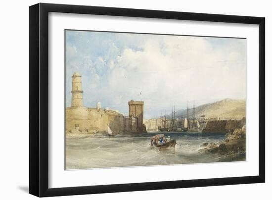 The Entrance to the Harbour of Marseilles, C.1838-William Callow-Framed Giclee Print