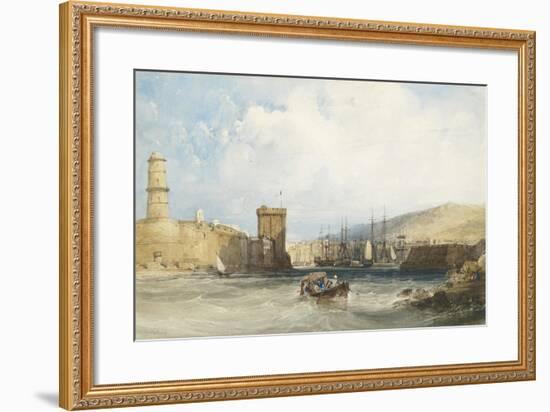 The Entrance to the Harbour of Marseilles, C.1838-William Callow-Framed Giclee Print