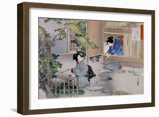 The Entrance to the Tea Rooms, C1886-1908-Mizuno Toshikata-Framed Giclee Print