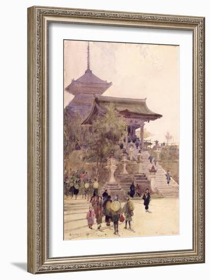 The Entrance to the Temple of Kiyomizu-Dera, Kyoto, with Pilgrims Ascending-Sir Alfred East-Framed Giclee Print