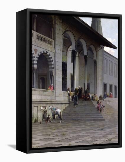 The Entrance to the Yeni-Djami Mosque in Constantinople, 1870-Alberto Pasini-Framed Premier Image Canvas