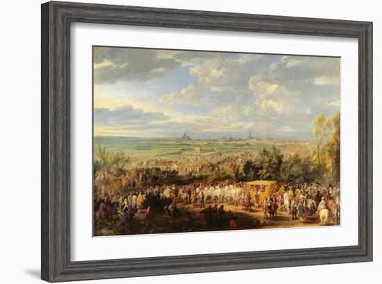 The Entry of Louis XIV (1638-1715) and Marie-Therese (1638-83) of Austria in to Arras-Adam Frans van der Meulen-Framed Giclee Print