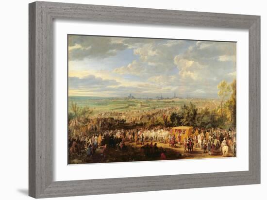 The Entry of Louis XIV (1638-1715) and Marie-Therese (1638-83) of Austria in to Arras-Adam Frans van der Meulen-Framed Giclee Print