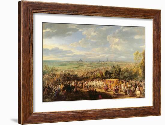 The Entry of Louis XIV (1638-1715) and Marie-Therese (1638-83) of Austria in to Arras-Adam Frans van der Meulen-Framed Giclee Print