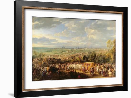 The Entry of Louis XIV (1638-1715) and Marie-Therese (1638-83) of Austria in to Arras-Adam Frans van der Meulen-Framed Giclee Print