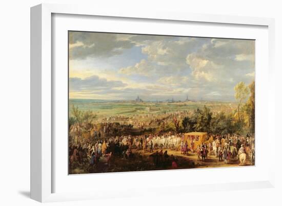 The Entry of Louis XIV (1638-1715) and Marie-Therese (1638-83) of Austria in to Arras-Adam Frans van der Meulen-Framed Giclee Print