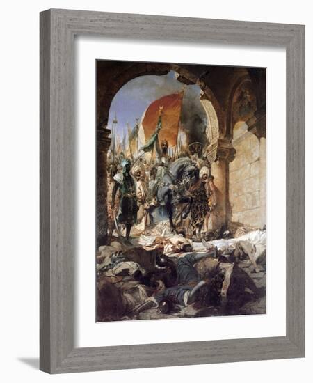 The Entry of Mehmet II into Constantinople, 1876-Jean Joseph Benjamin Constant-Framed Giclee Print