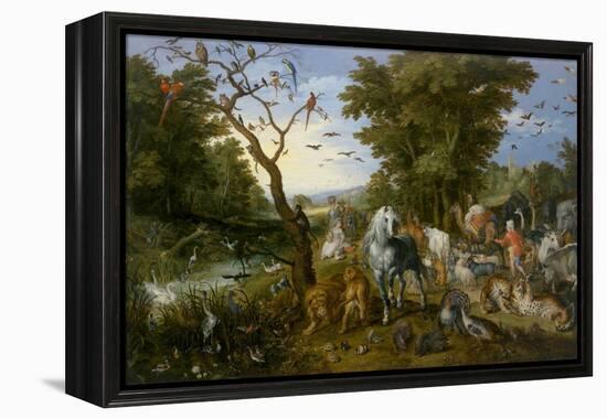 The Entry of the Animals into Noah's Ark, by Jan Brueghel the Elder, 1613, Flemish painting,-Jan Brueghel the Elder-Framed Stretched Canvas